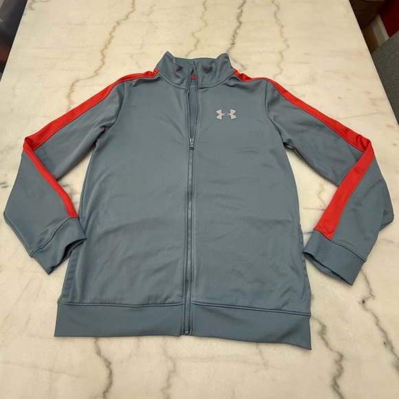Under Armour Kids' Jacket in Gray with Orange Accents - Picture 1 of 3